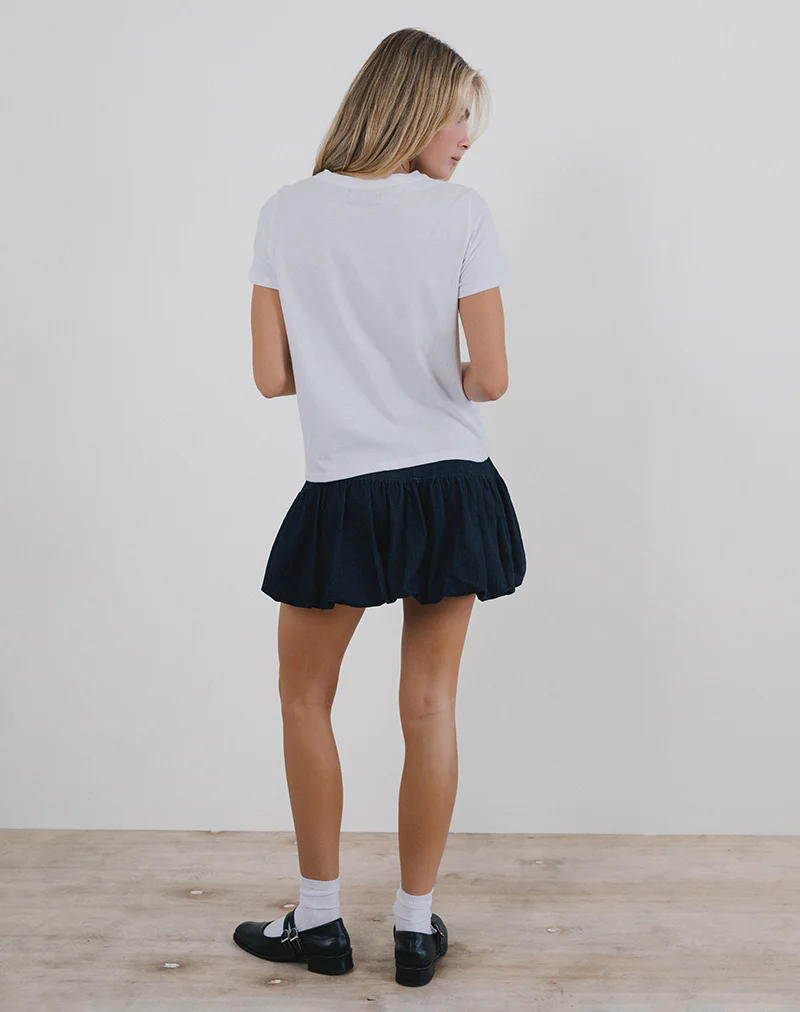 Saki Tee in White with Olives Graphic - Image 3