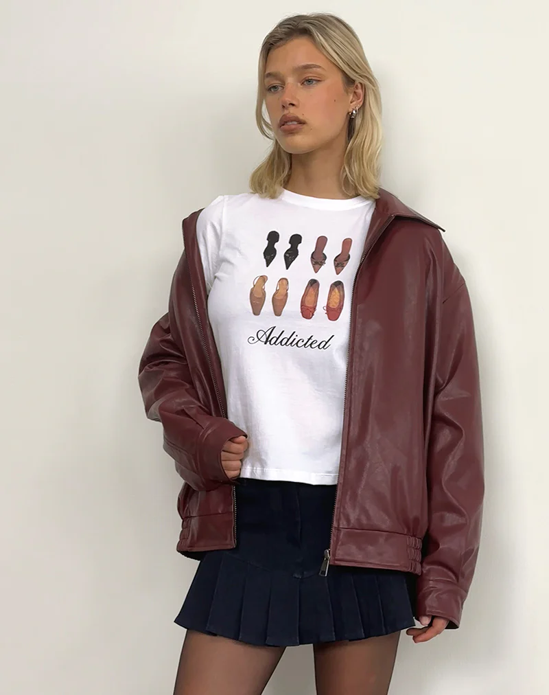 Saki Tee in White with Shoe Addicted Print - Image 2