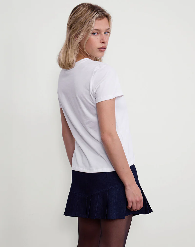 Saki Tee in White with Shoe Addicted Print - Image 3