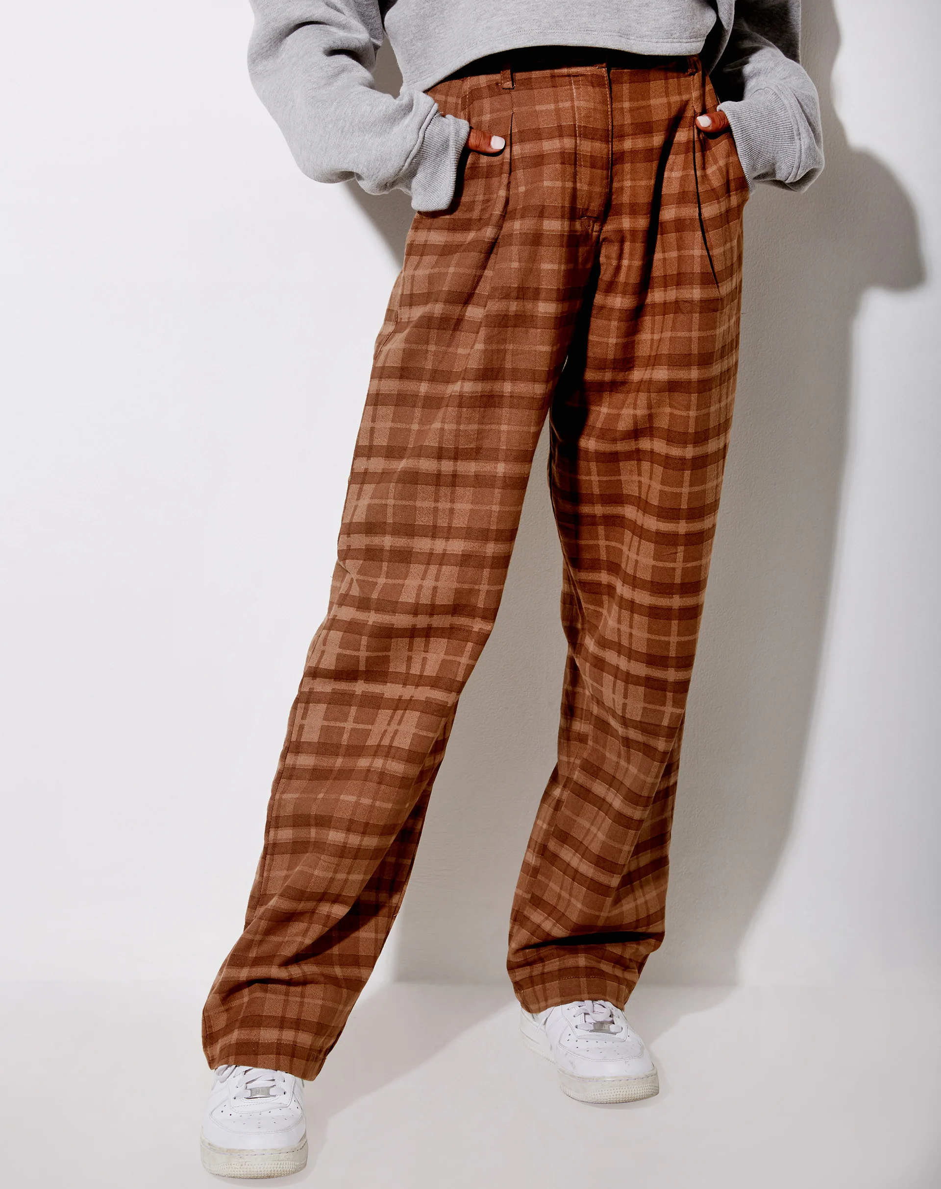 Sakila Trouser in Brown Check - Image 2
