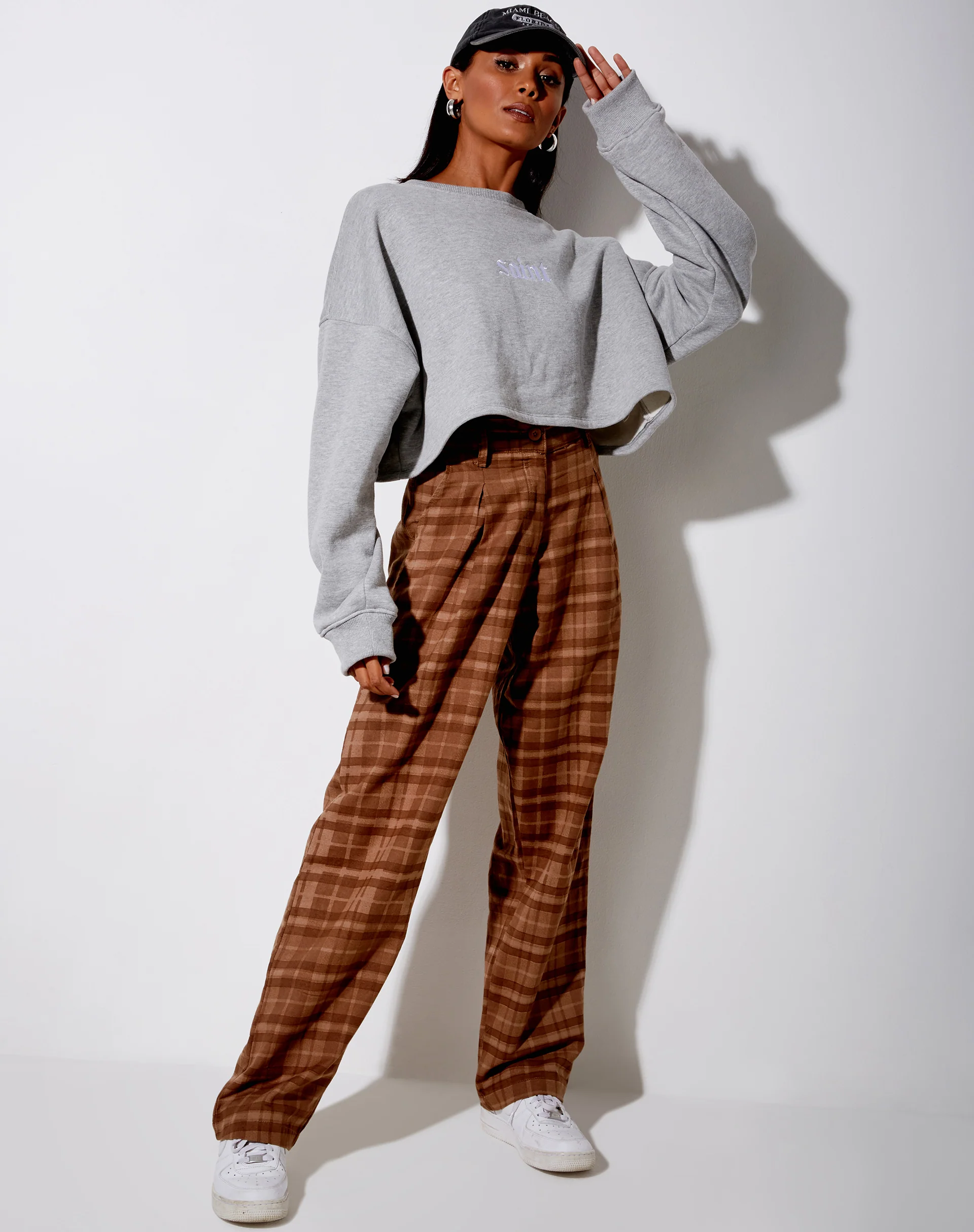 Sakila Trouser in Brown Check - Image 3