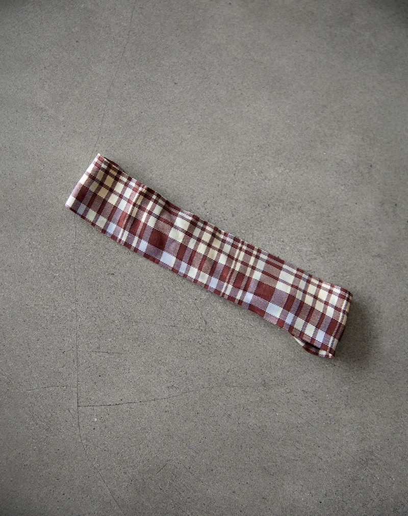 Sala Headband in Multicheck Brown - Image 4