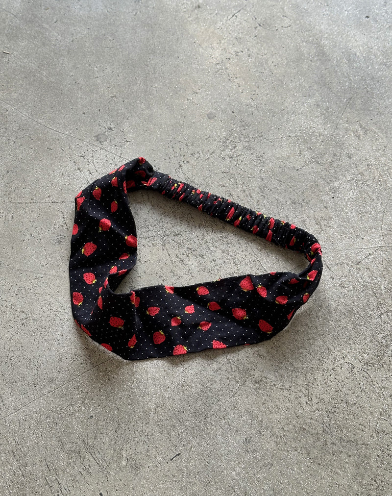 Sala Headband in Strawberry Polka Black - Image 3