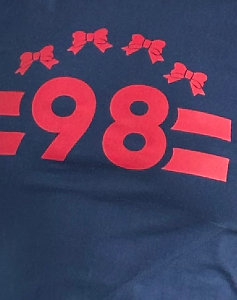 Salda Tee in Navy with Adrenaline Red Binding and '98' Emb - Image 6