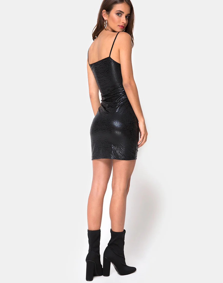 Saleh Dress in Snake Black - Image 6