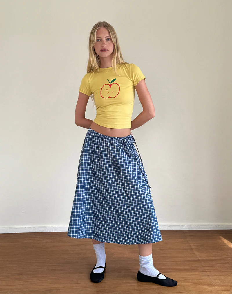 Salida Top in Yellow with Apple Motif - Image 5