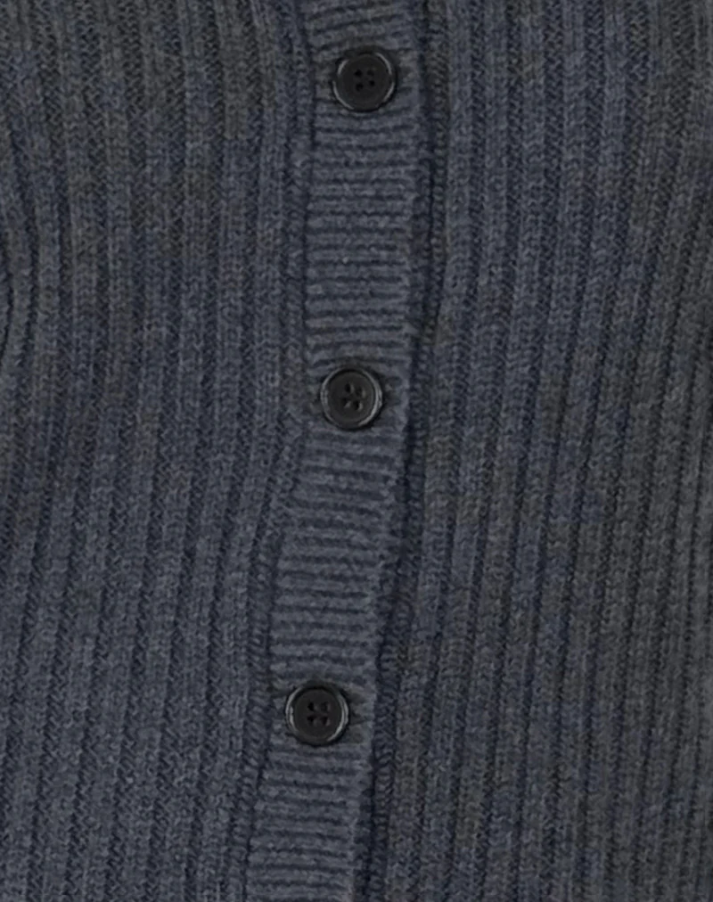 Samaya Knit Cardigan in Dark Charcoal - Image 6