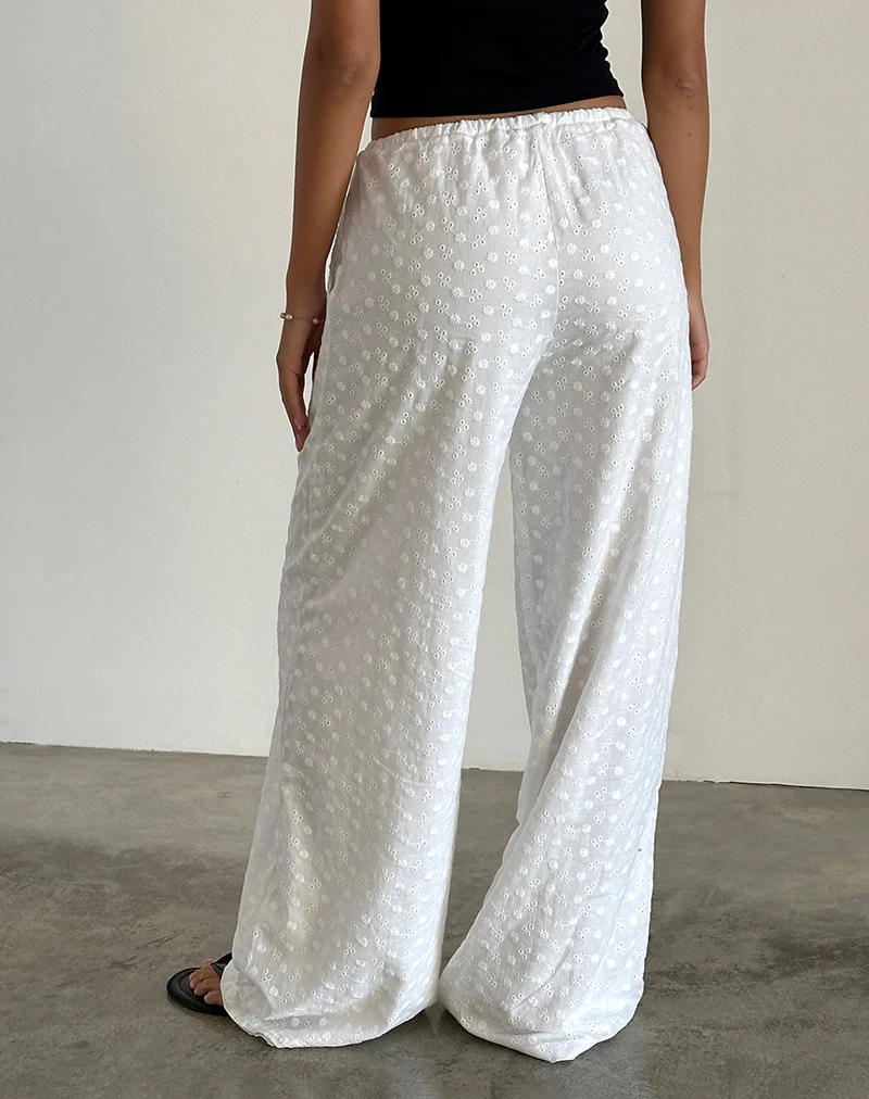 Samir Trouser in Broderie White - Image 4