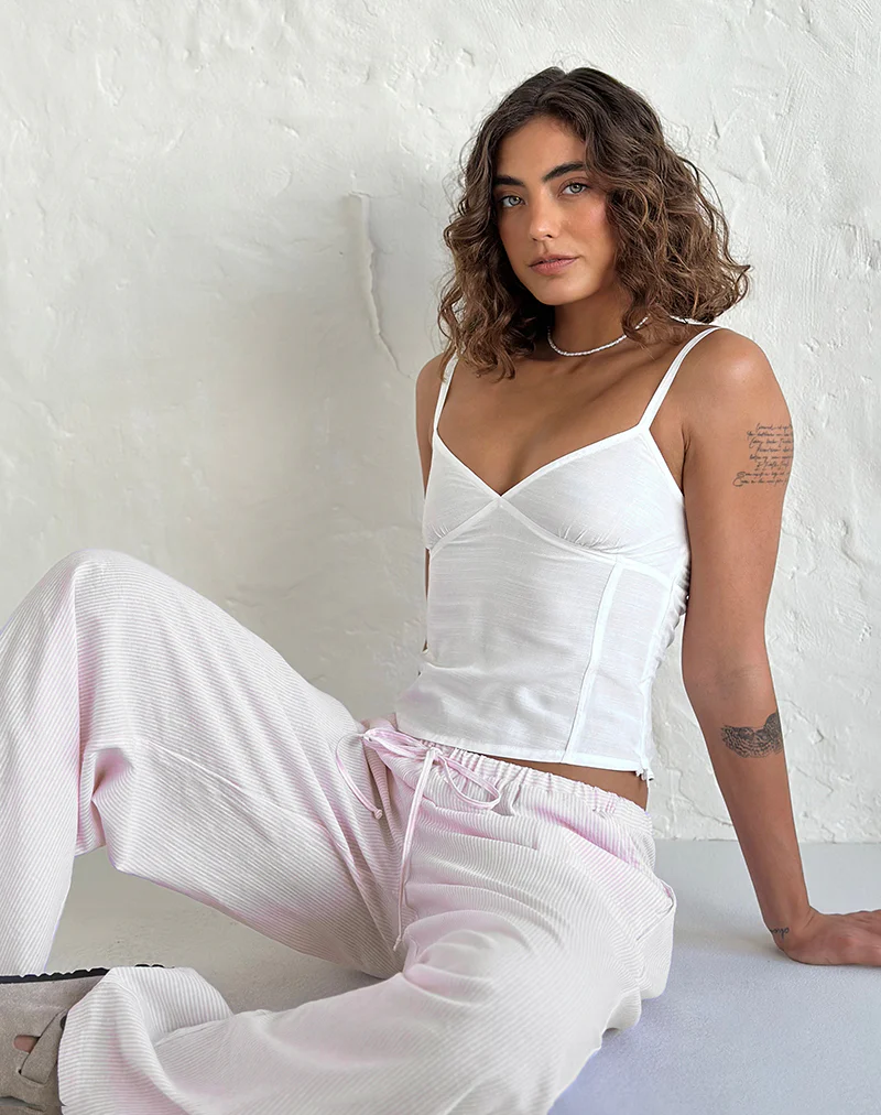 Samir Trouser in Cotton Pink Stripe - Image 5