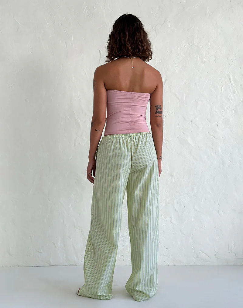 Samir Trouser in Light Green Stripe - Image 3