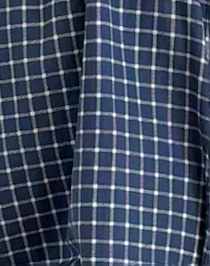 Sanaly Mini Dress in Navy Tartan Rami - Image 6