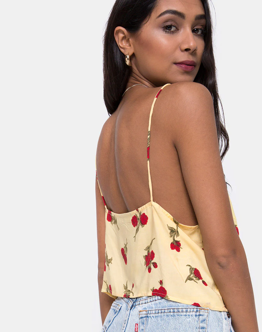 Sanami Cami Top in Falling Rose Yellow - Image 2
