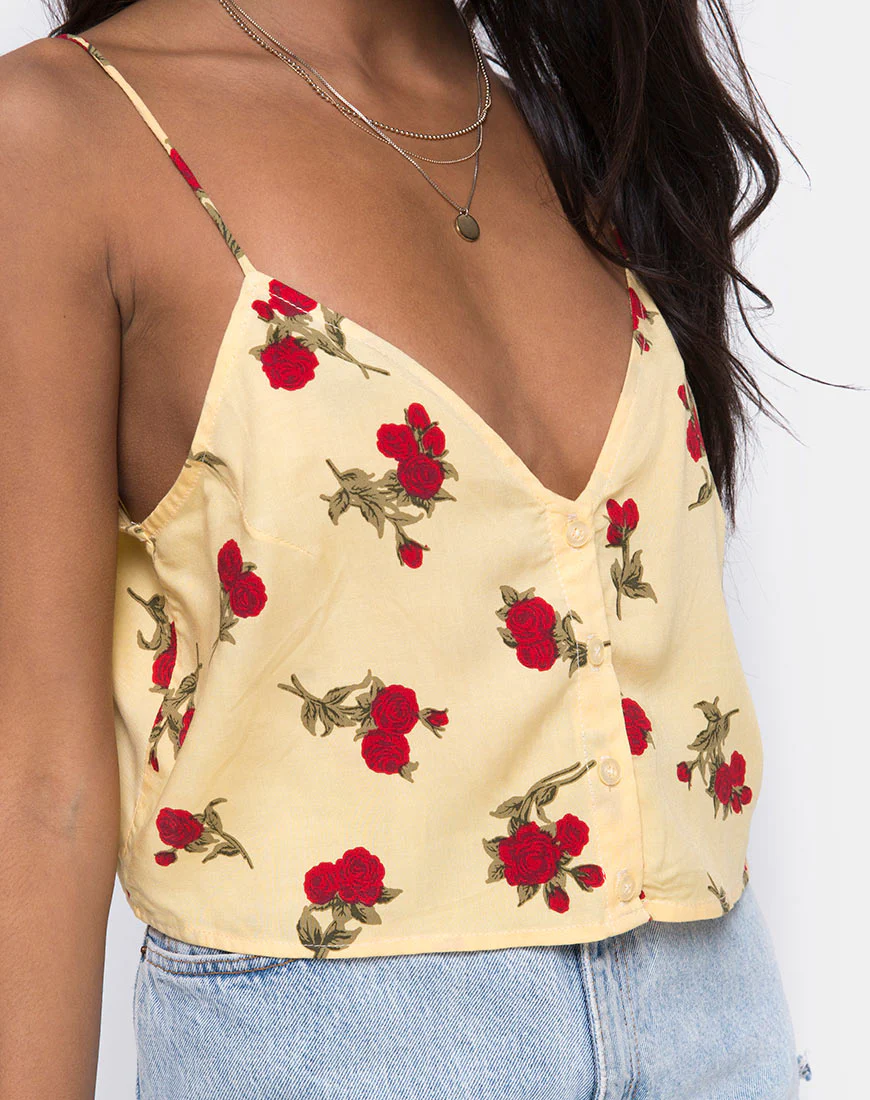 Sanami Cami Top in Falling Rose Yellow - Image 5