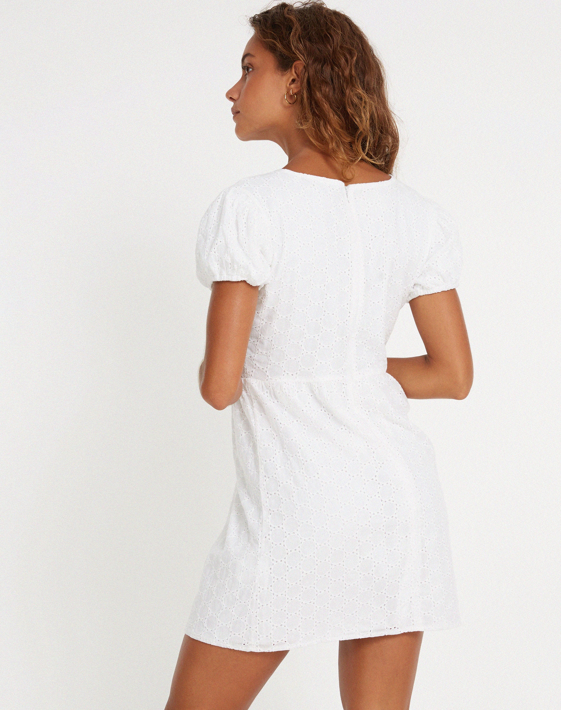 Sandira Mini Dress in White - Image 3