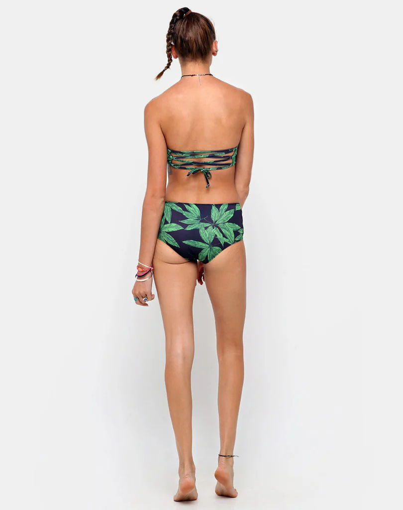 Sandrift Strapless Bikini Bottom in Palm Leaf Green - Image 4