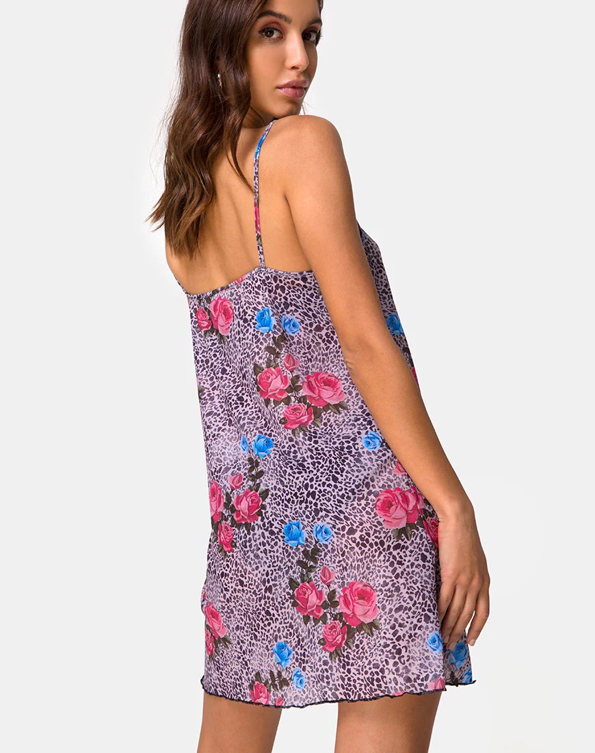 Sanita Dress in Jungle Rose Print Net - Image 2