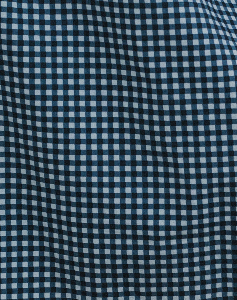 Sanjina Midi Skirt in Mini Dark Blue Gingham - Image 5