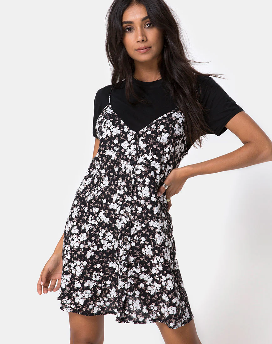 Sanna Slip Dress in Dark Wild Flower - Image 2