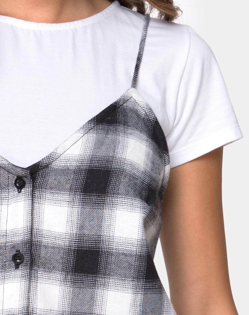 Sanna Dress in Plaid Black and White - Image 5