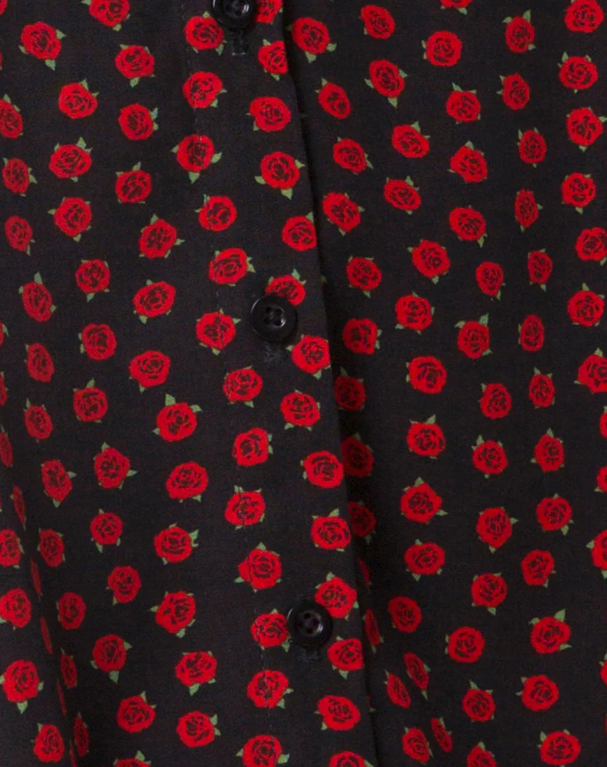 Sanna Slip Dress in Dotty Rose Black - Image 7