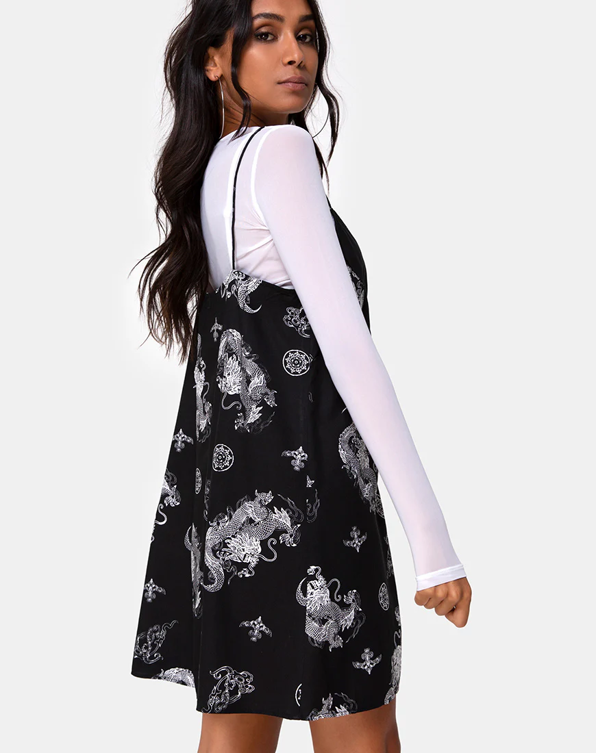 Sanna Slip Dress in Dragon Black - Image 3