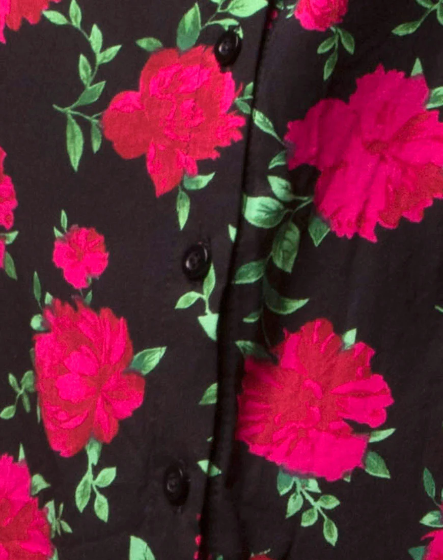 Sanna Slip Dress in Valeria Rose Black and Red - Image 5