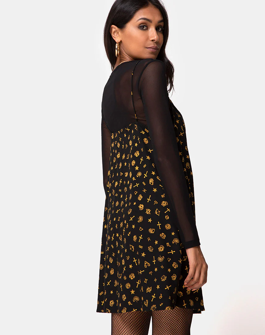 Sanna Slip Dress in Mini Astro Black - Image 2