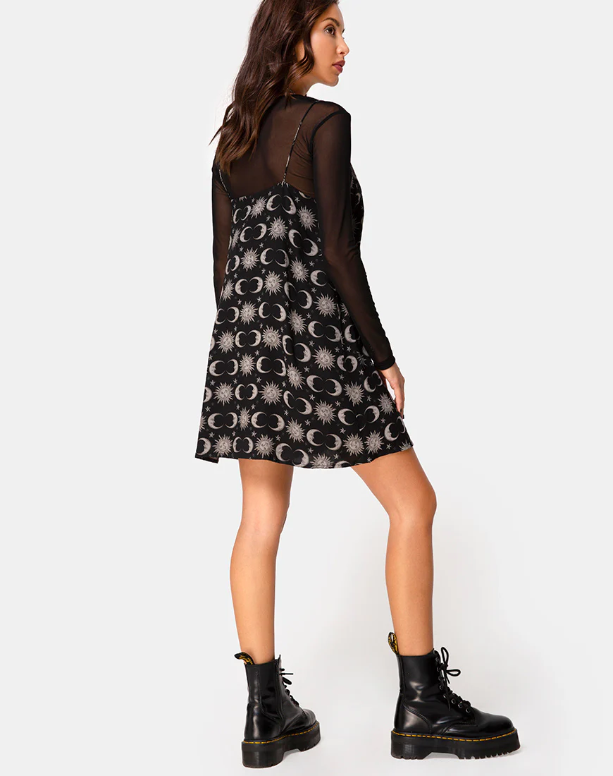 Sanna Slip Dress in Moonlight Black - Image 4