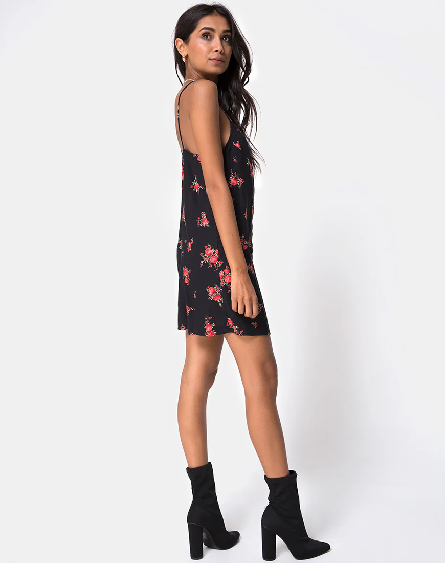 Sanna Slip Dress in Soi Rose Black and Red - Image 4