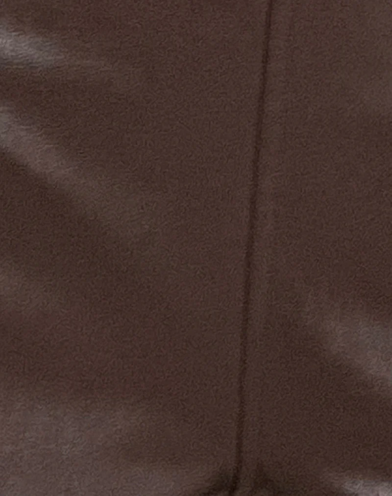Sanne Hot Pants in PU Brown - Image 6