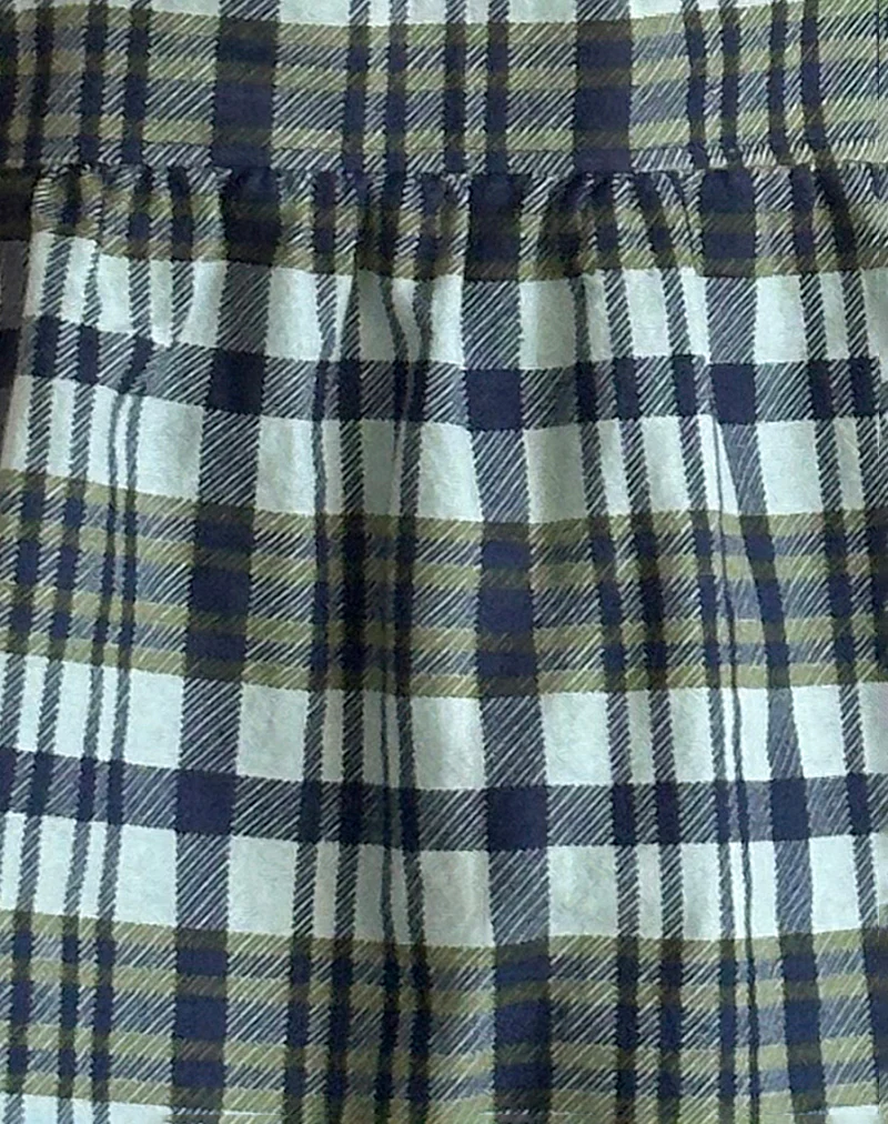 Sanula Top in Linen Mono Check Green - Image 6