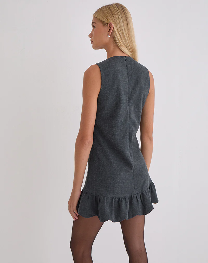 Saraya Mini Dress in Tailoring Grey Blue - Image 7