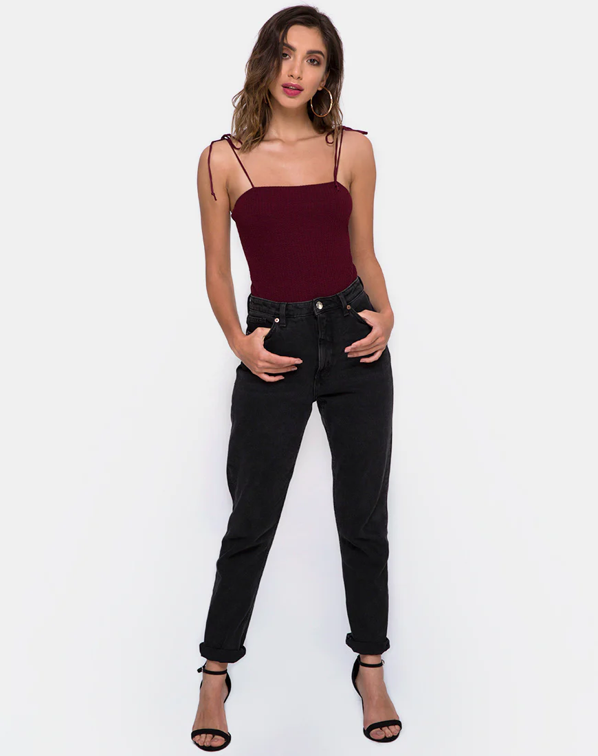 Sarela Bodice in Rib Burgundy - Image 3