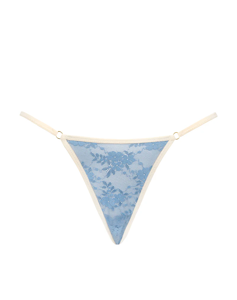 Sarua Thong in Blue Mesh with Ivory Binding - Image 6