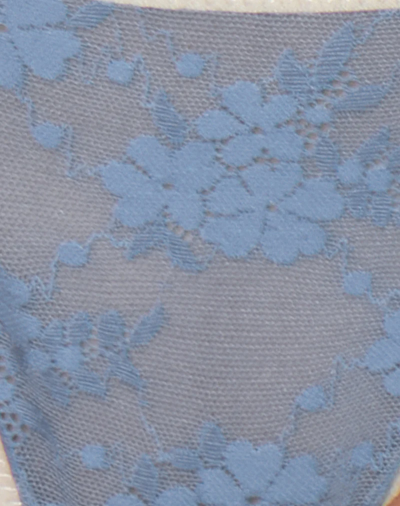 Sarua Thong in Blue Mesh with Ivory Binding - Image 7