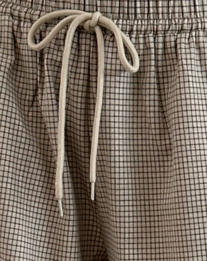 Sasari Oversized Trouser in Check Grey - Image 5