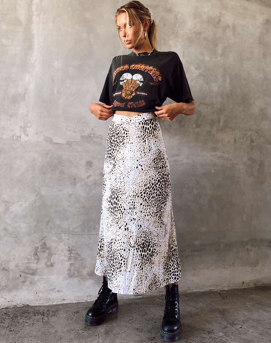 Sash Maxi Skirt in Sand Leopard - Image 2