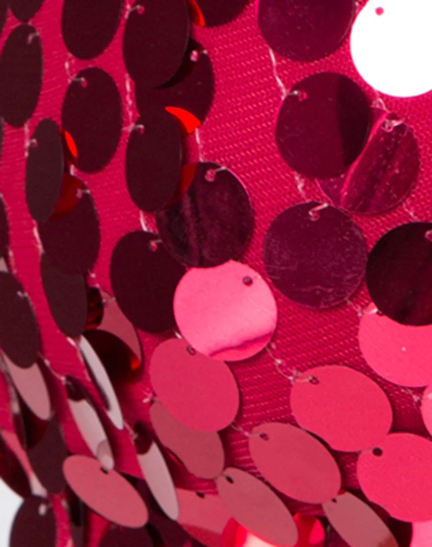 Sasha Crop Top in Red Cherry Disc Sequin - Image 4