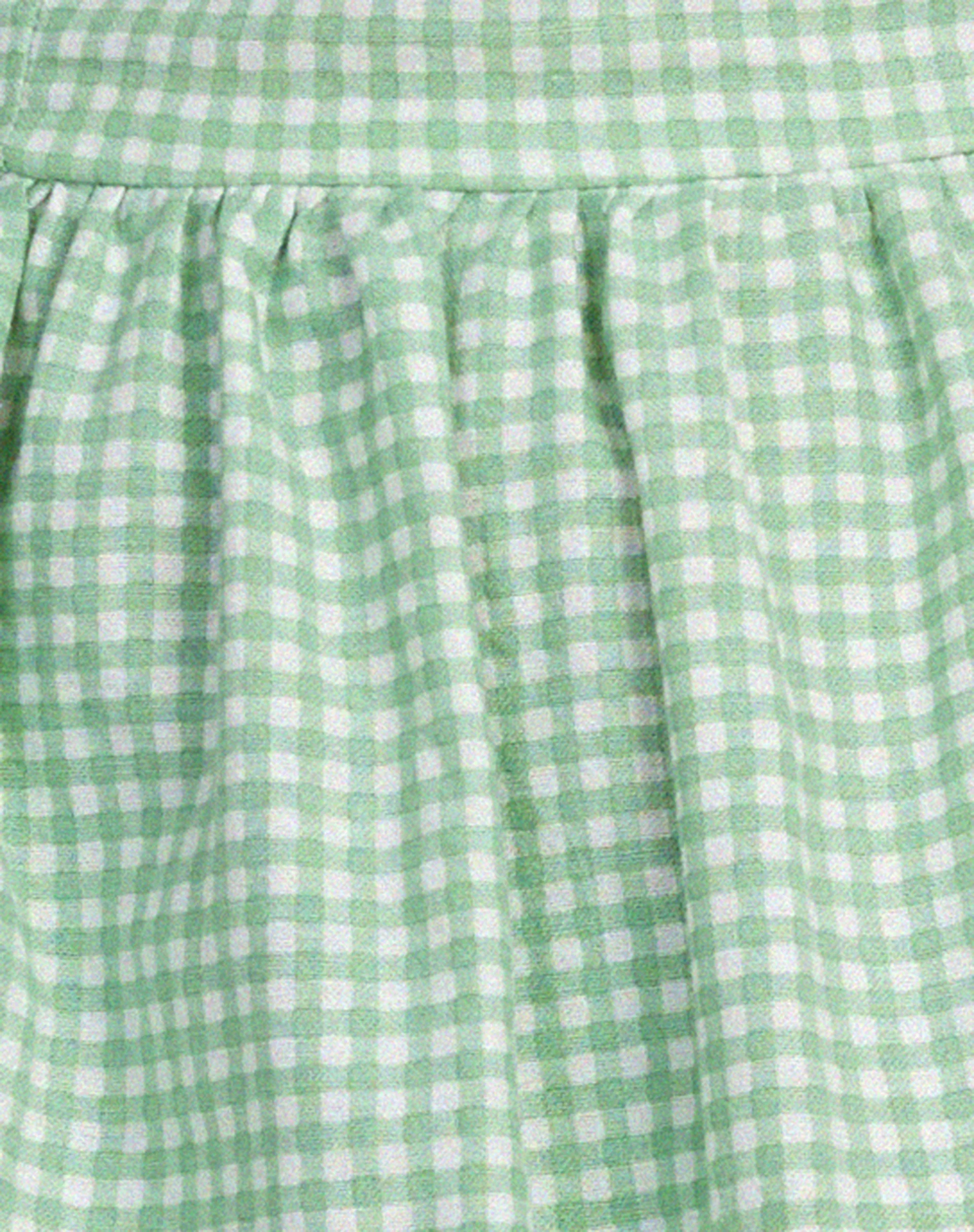 Sashio Mini Dress in Mini Gingham Green - Image 5