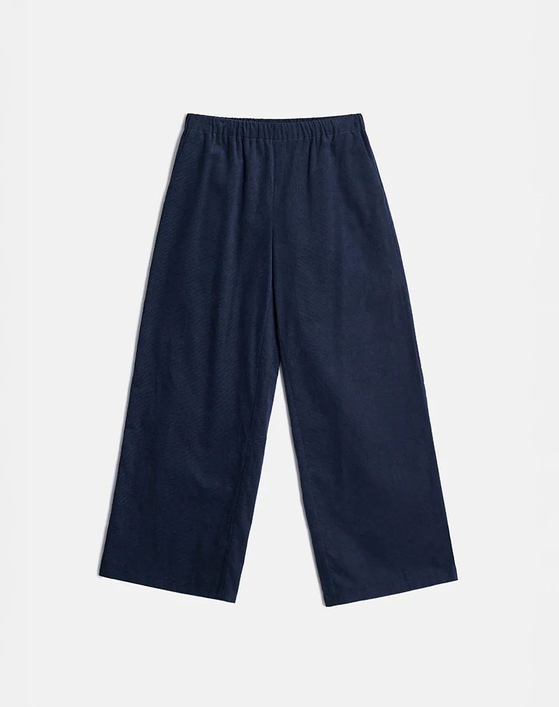 Sasiya Waistband Trouser in Cord Navy - Image 5