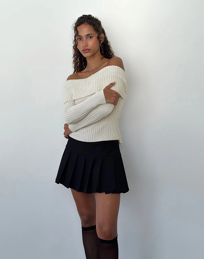 Saskia Bardot Bow Back Top in Ivory - Image 3