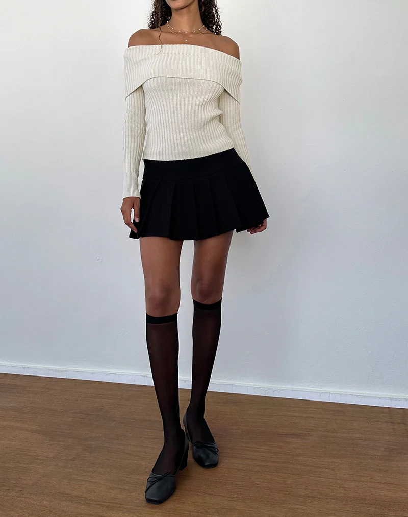 Saskia Bardot Bow Back Top in Ivory - Image 5