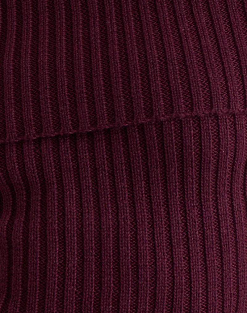 Saskia Bardot Bow Back Top in Dark Cherry - Image 6