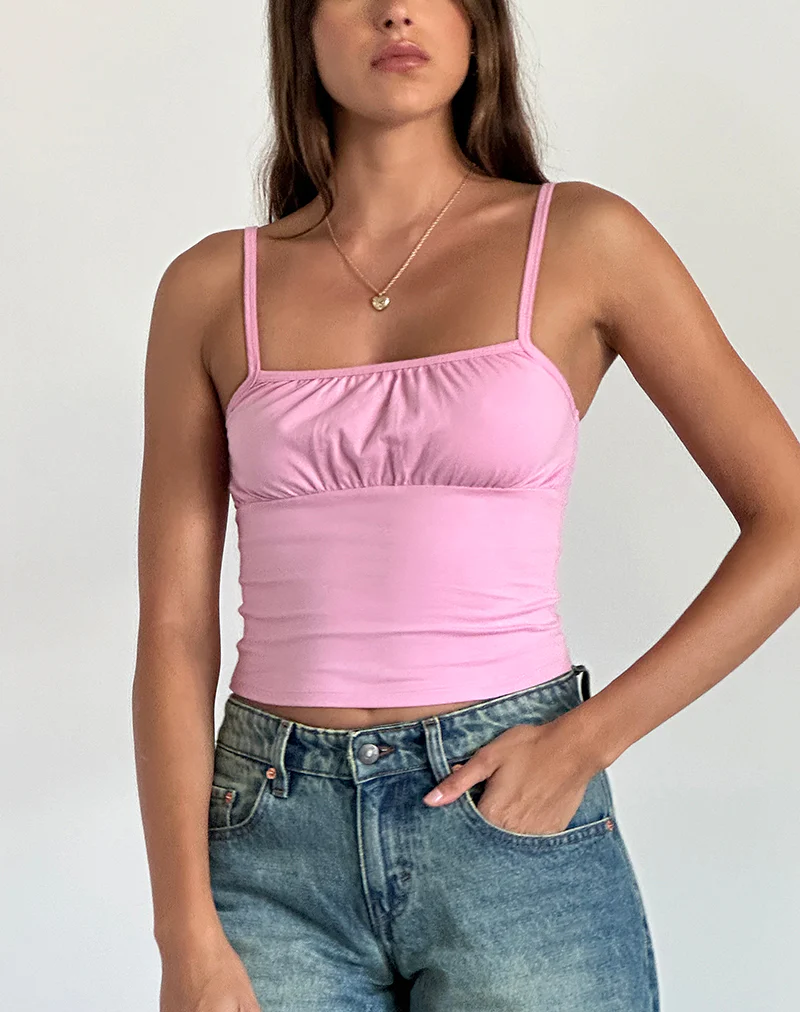 Sasya Cami Top in Flamingo Pink - Image 2