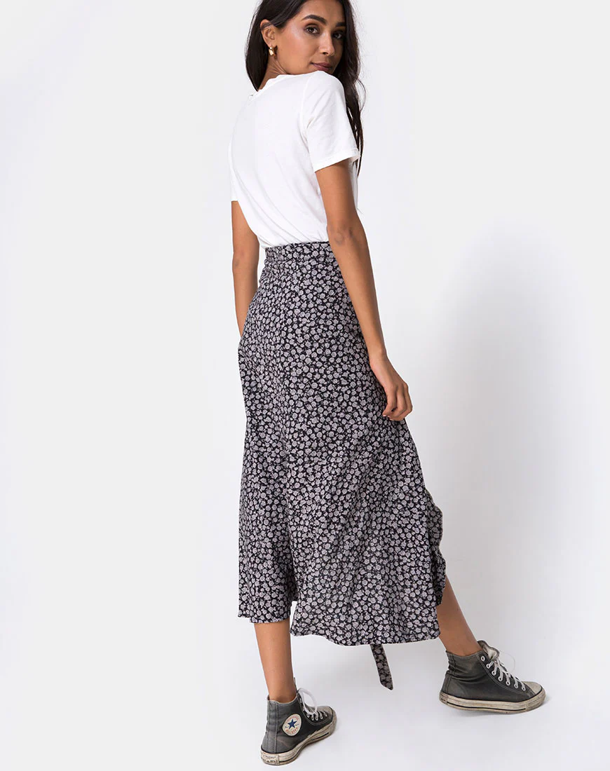 Satha Skirt in Ditsy Rose Black - Image 2