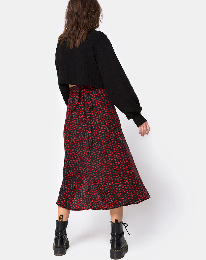 Satha Skirt in Dotty Rose Black - Image 4