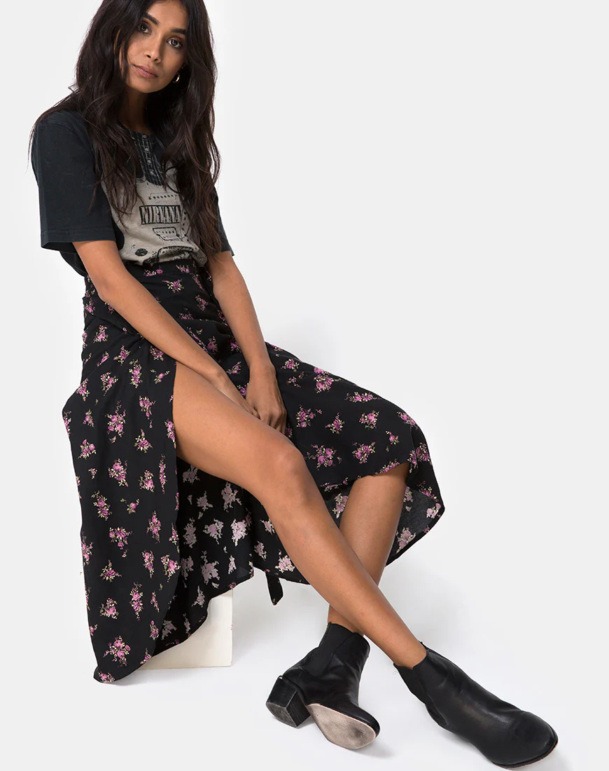 Satha Skirt in Sohey Rose Black - Image 2