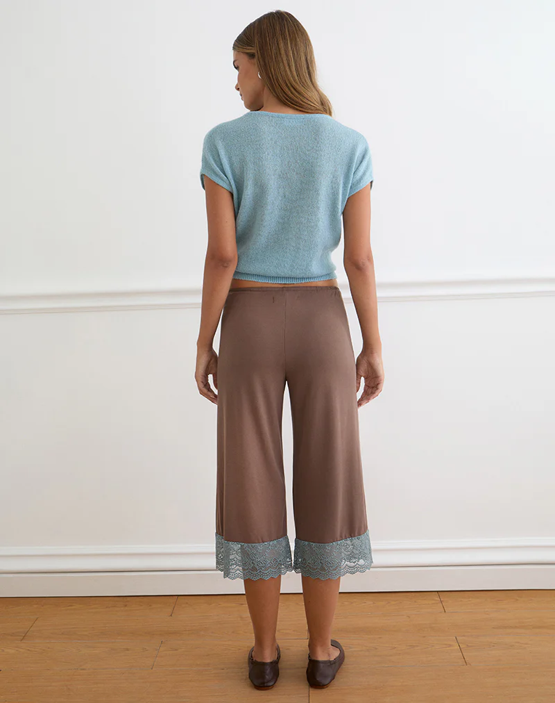 Satomi Capri in Lace Trim Cupro Mink - Image 3