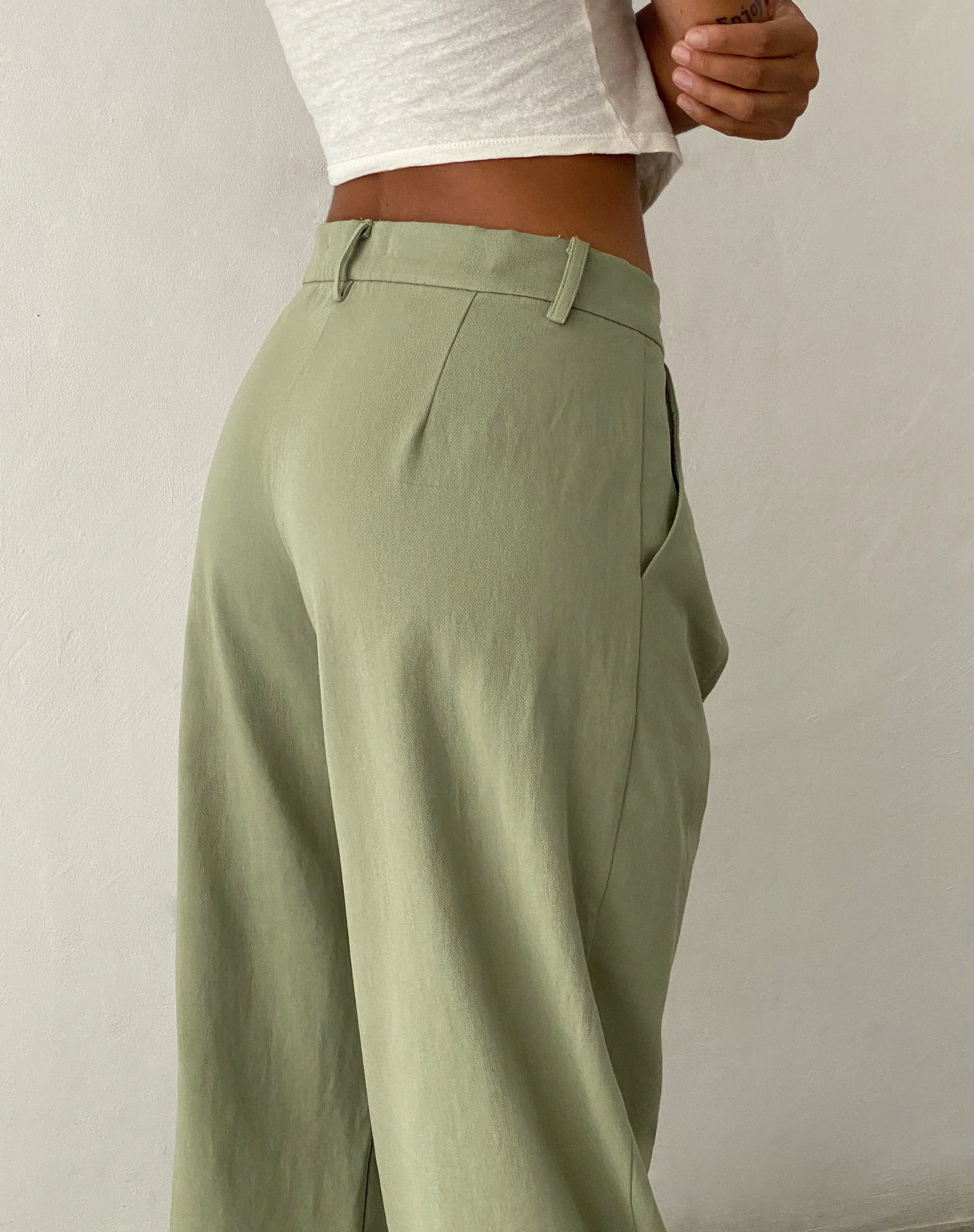 Satria Extra Wide Trouser in Sage - Image 3