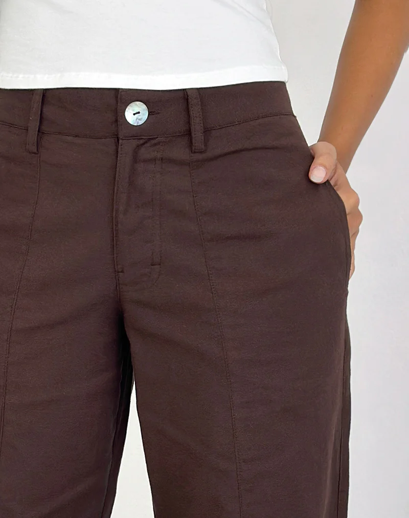 Saucy Trousers in Linen Deep Mahogany - Image 4